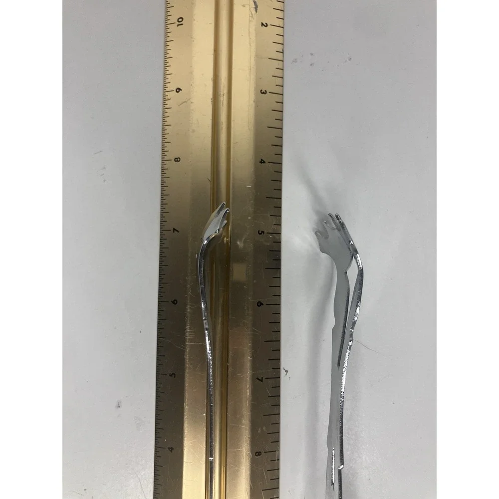 VTG Chrome Plated Pierced Serving Tongs Mid Century Retro Sugar Ice Cube Claw